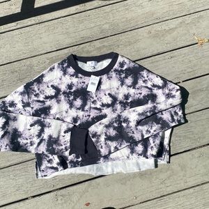 Socialite tie dye cropped sweatshirt.